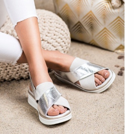 Sandalias cómodas en la plataforma Sergio Leone SK029 gris 2