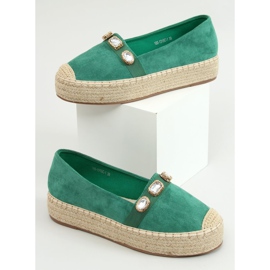 Alpargatas con piedras verde 100-131-SC-1 Verde 3