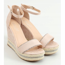 Sandalias con cuña beige LL6351 Nude 3