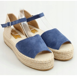 Alpargatas azules con puntera abierta A663-ESP-1 Jeans beige 3