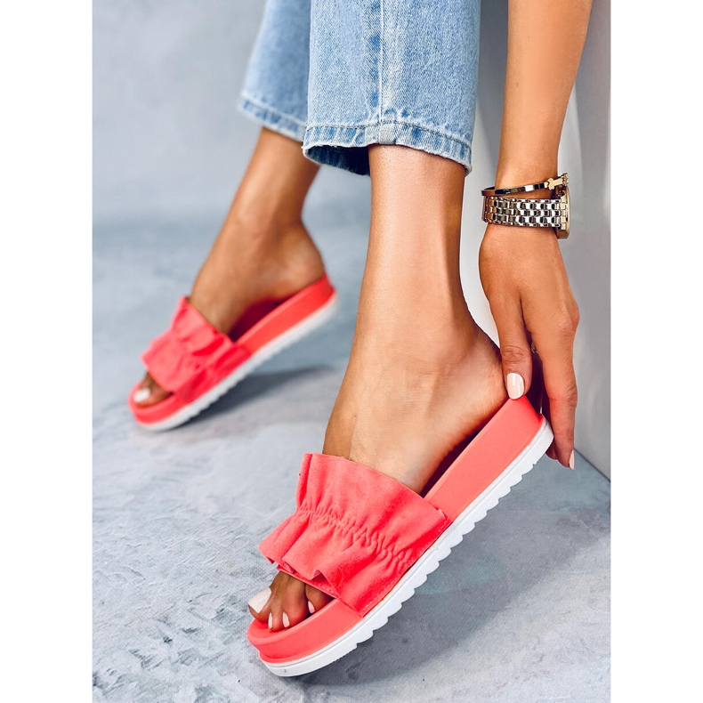 Zapatillas de mujer con volante coral 38862 Watermelon Red multicolor naranja 2