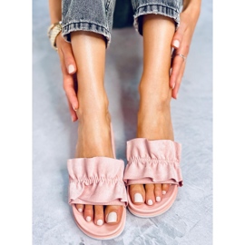 Pink Pantuflas de mujer rosa con volante 38862 Pink rosado 1