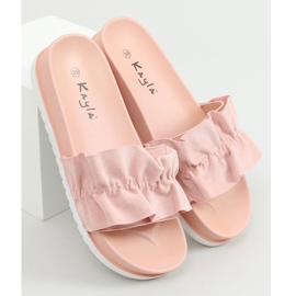 Pink Pantuflas de mujer rosa con volante 38862 Pink rosado 3
