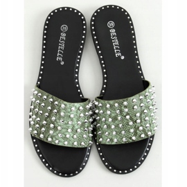 Verde N101 Pantuflas verdes con tachuelas 3