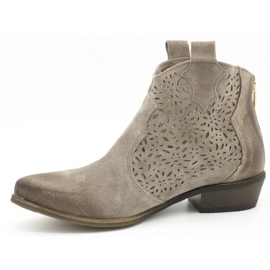 Exousite Bota mujer piel calada 1130 gris 1
