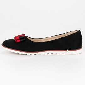 SHELOVET Bailarinas de ante negro 5