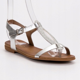Filippo Sandalias japonesas plateadas gris 5