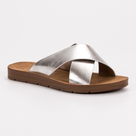 Filippo Pantuflas plateadas con estampado gris 5
