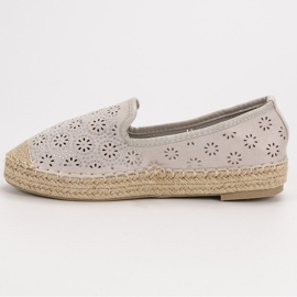 SHELOVET Alpargatas de ante calado gris 4