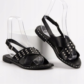Filippo Sandalias de rock de moda negro 2