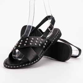 Filippo Sandalias de rock de moda negro 1