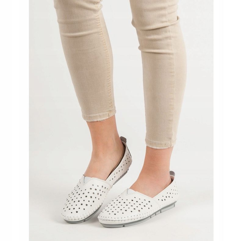 Kylie Zapatos de cuero para mujer blanco 1