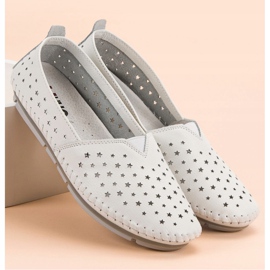 Kylie Zapatos de cuero para mujer blanco 6