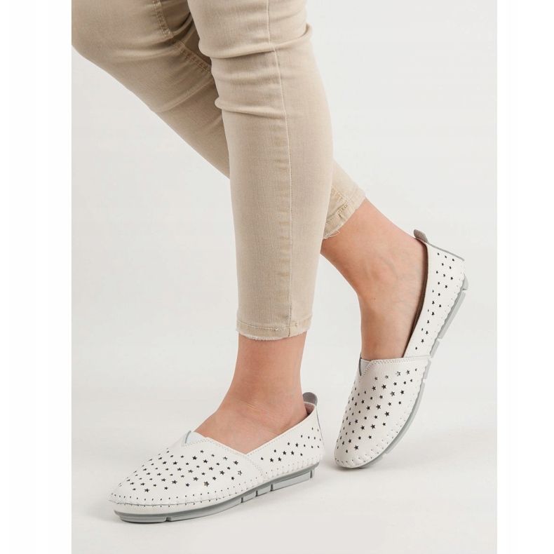 Kylie Zapatos de cuero para mujer blanco 2