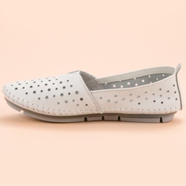 Kylie Zapatos de cuero para mujer blanco 4