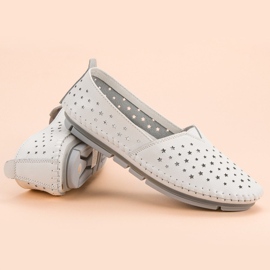 Kylie Zapatos de cuero para mujer blanco 5