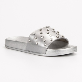 SHELOVET Pantuflas cómodas para mujer gris 6