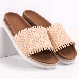 Zapatillas VICES con flecos beige 1