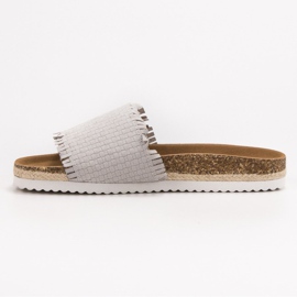 Zapatillas VICES con flecos gris 1