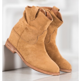 Bella Paris Botas de vaquero en una cuña marrón 3