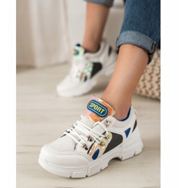 Bella Paris Zapatillas de moda con malla blanco multicolor 2