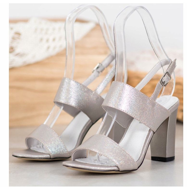 Goodin Sandalias con estilo plata gris 1