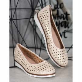 Kylie Bailarinas Caladas Con Purpurina beige dorado 1