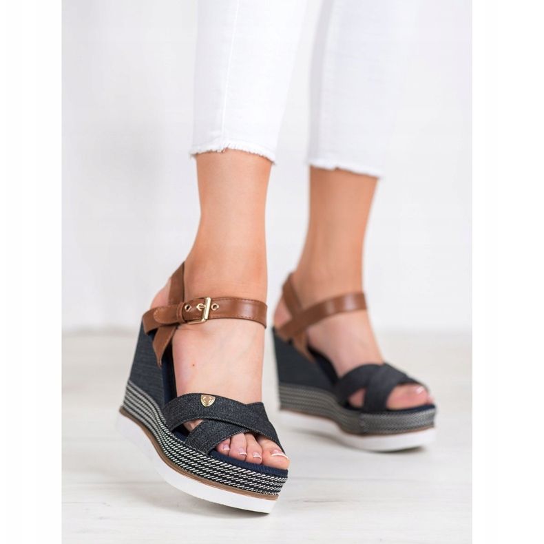 SHELOVET Sandalias de cuña multicolor 2