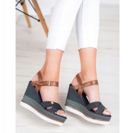 SHELOVET Sandalias de cuña multicolor 1