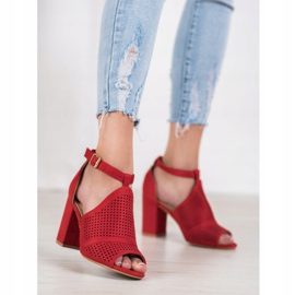 Small Swan Sandalias caladas elegantes rojo 4