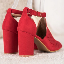 Small Swan Sandalias caladas elegantes rojo 1 Small Swan Sandalias caladas elegantes rojo 1