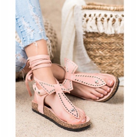 Seastar Sandalias chanclas atadas rosado 2