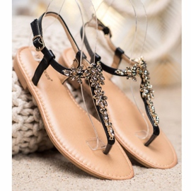 Small Swan Sandalias Elegantes Con Circonita negro 2