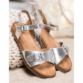 Small Swan Sandalias plateadas con hebilla gris 3