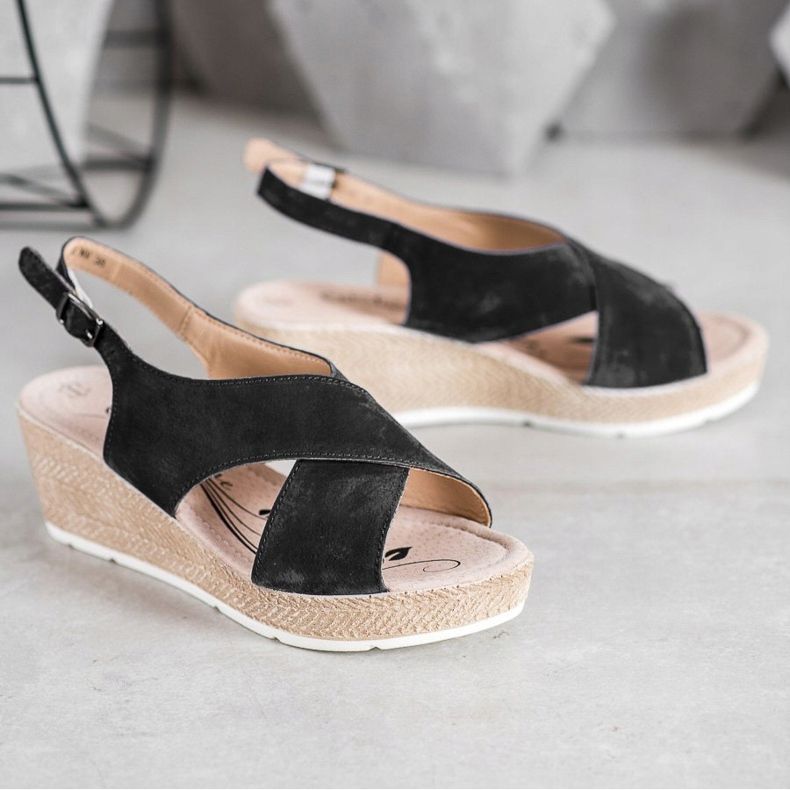 Filippo Sandalias de cuero ligero negro 2