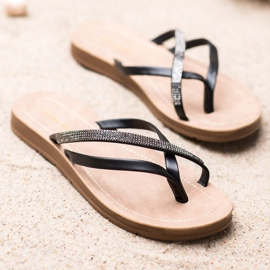 Sea Elves Elegantes chanclas negras negro 1