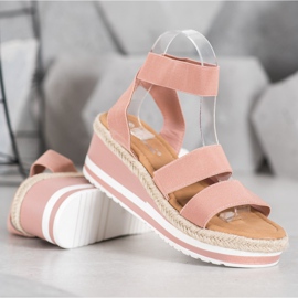 Weide Cuñas sin cordones con banda elástica rosa 1