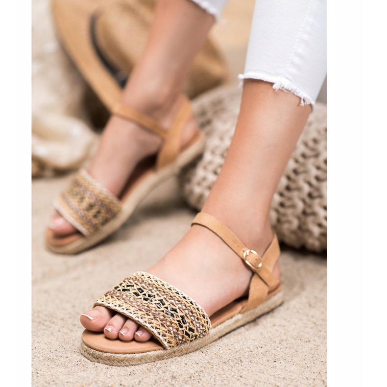 SHELOVET Sandalias trenzadas ligeras beige 2