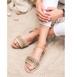 SHELOVET Sandalias trenzadas ligeras beige 1