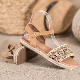 SHELOVET Sandalias trenzadas ligeras beige 3