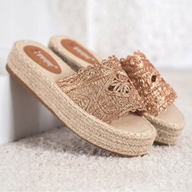 Seastar Pantuflas Alpargatas En La Plataforma dorado 7