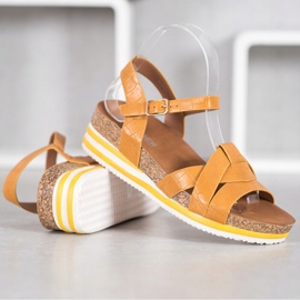 Comer Sandalias amarillas con cuero ecológico amarillo 3