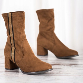 Goodin Botas elegantes sin cordones marrón 3