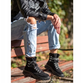 Sergio Leone Botas con cordones de moda negro 6