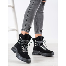 Sergio Leone Botas con cordones de moda negro 4