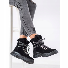 Sergio Leone Botas con cordones de moda negro 1