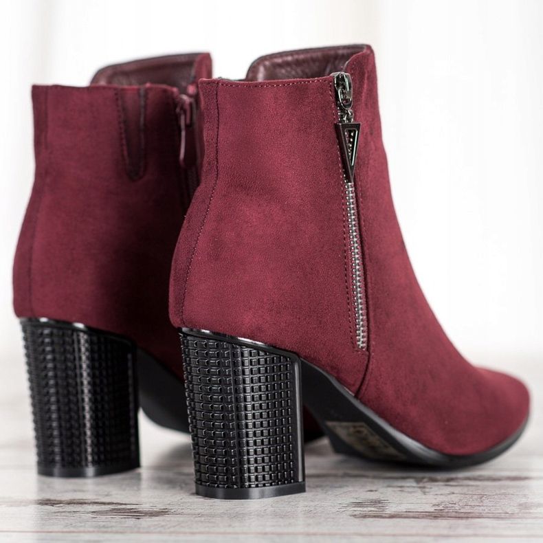 Botas de ante con cremallera VINCEZA rojo 1