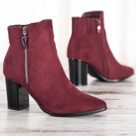 Botas de ante con cremallera VINCEZA rojo 2
