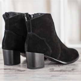 Filippo Botines de piel con tacón negro 4