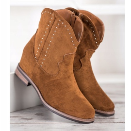 Ideal Shoes Botas vaqueras marrones de moda marrón 2